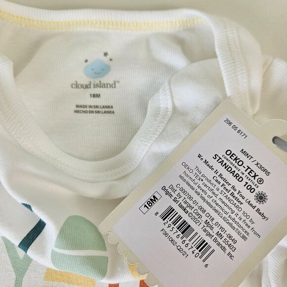 Cloud Island Cotton New Baby Infant Boy Girl Bodysuits 18 Months Set of 4 - Picture 6 of 7